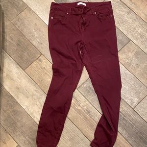 Burgundy Loft skinny jean size 30/10